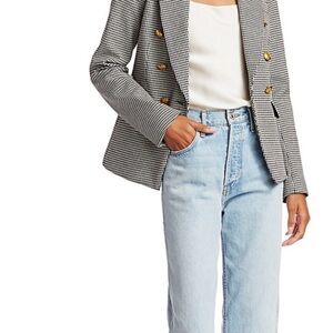 A.L.C. Women's Houndstooth Blazer double breasted with Gold Buttons size 8 new